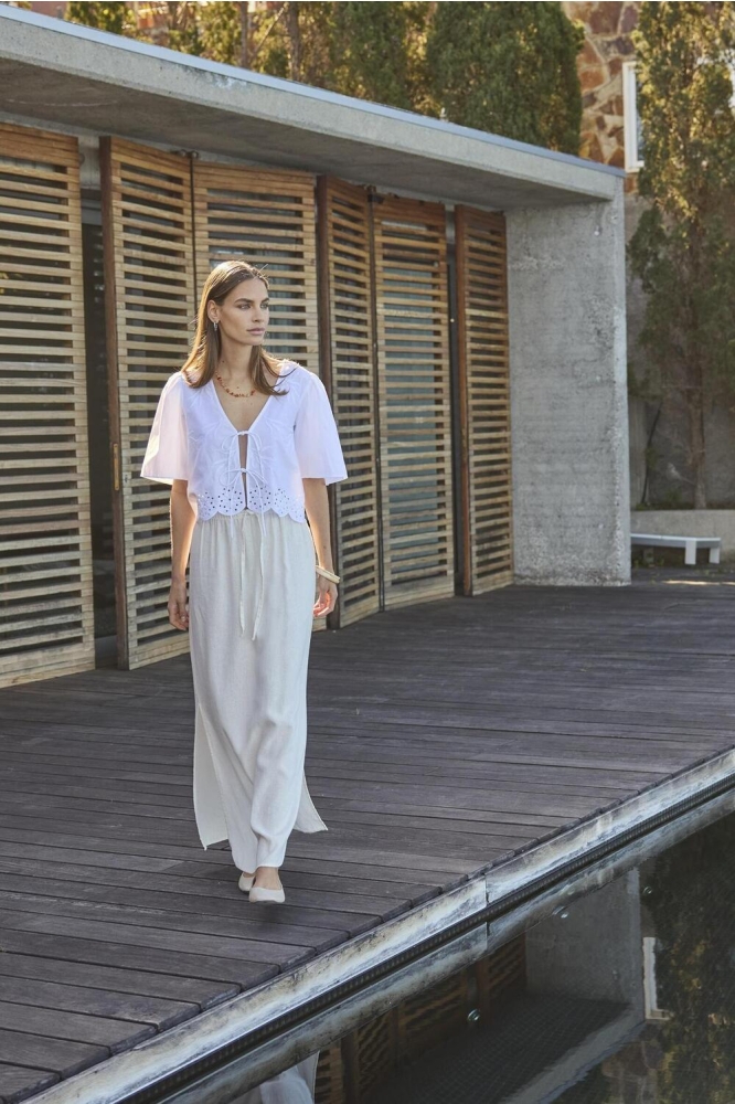 JDYSAY MW MAXI SLIT SKIRT WVN NOOS 15338770 OATMEAL/MELANGE